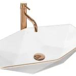 Vedd meg online Rea Vegas 57x37 cm pultra ültethető mosdó, fehér/rose gold REA-U5605Rea