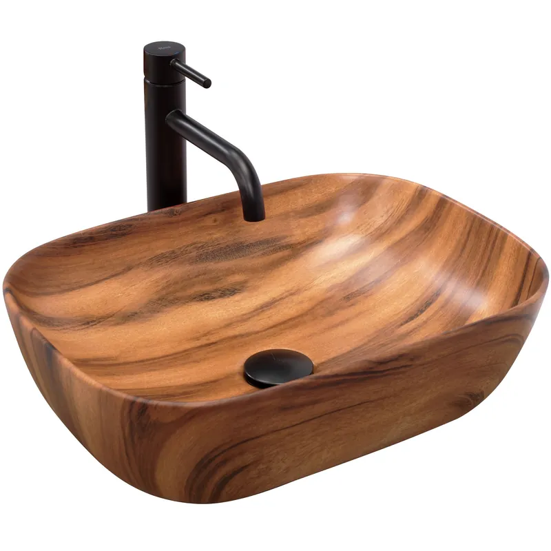 Rea Belinda Wood 46,5x33 cm pultra ültethető mosdó, barna REA-U5051Rea Utolsó esély