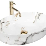 Rea Queen Carrara 55x41,5 cm pultra ültethető mosdó, kőhatású REA-U1232Rea Azonnal elérhető