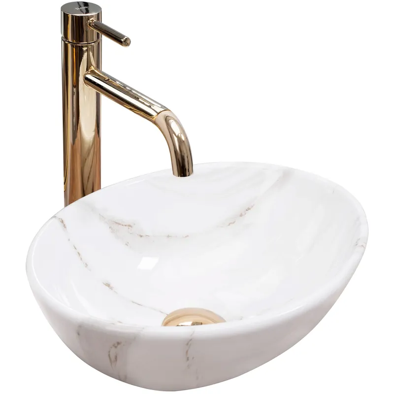 Rea Sofia Mini Marble 35x26 cm pultra ültethető mosdó, fehér REA-U8014Rea Gyors kiszállítás