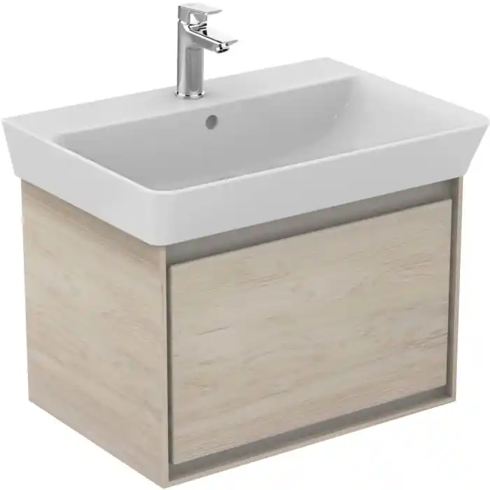 Újdonság Ideal Standard Connect Air Cube 58 cm fali mosdótartó szekrény 1 fiókkal, világosbarna fa E0847UKIdeal Standard
