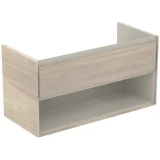 Ideal Standard Connect Air 100 cm fali mosdótartó szekrény nyitott polccal, világosbarna fa E0828UKIdeal Standard Gyors kiszállítás