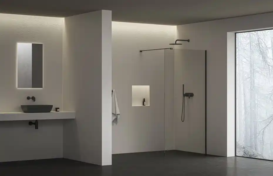 Ravak Air Wall 90 cm Walk-In zuhanyfal Transparent üveggel, fekete GW9W70300Z1CRavak Azonnal elérhető