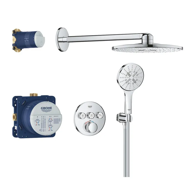 Azonnali szállítás Grohe Grohtherm SmartControl falsík alatti termosztátos zuhanyrendszer Rainshower SmartActive 310 fejzuhannyal, króm 34863000Grohe