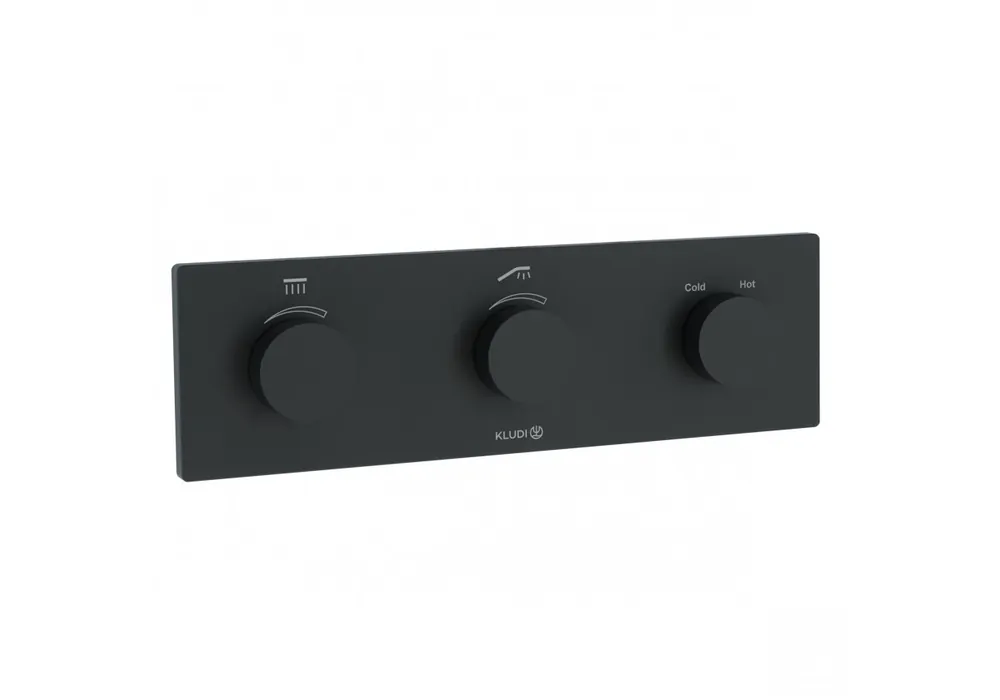 Outlet Kludi Tronic PUSHTRONIC elektronikus falsík alatti termosztát, matt fekete 3830039-00Kludi