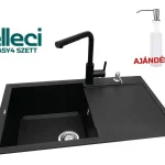 Csak ma Elleci EASY4 gránit mosogató csapteleppel szett, nero EASY4SZETTElleci
