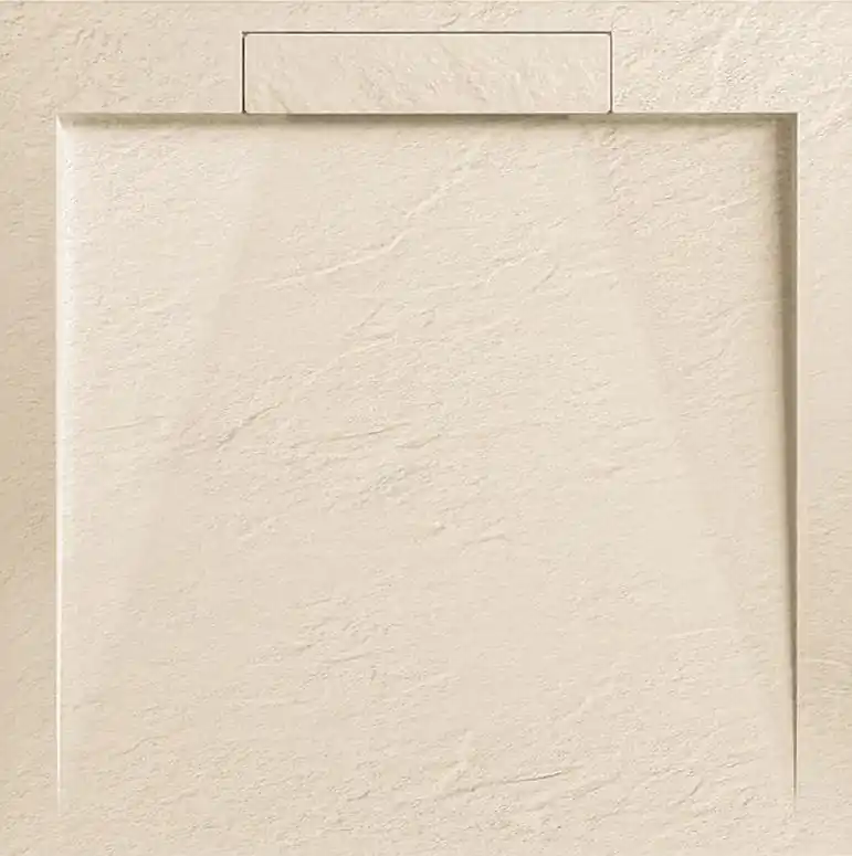 Szezonális akció AREZZO design STONE 90x90 cm pala hatású öntött márvány zuhanytálca, beige AR-DYT099LBGArezzo Design