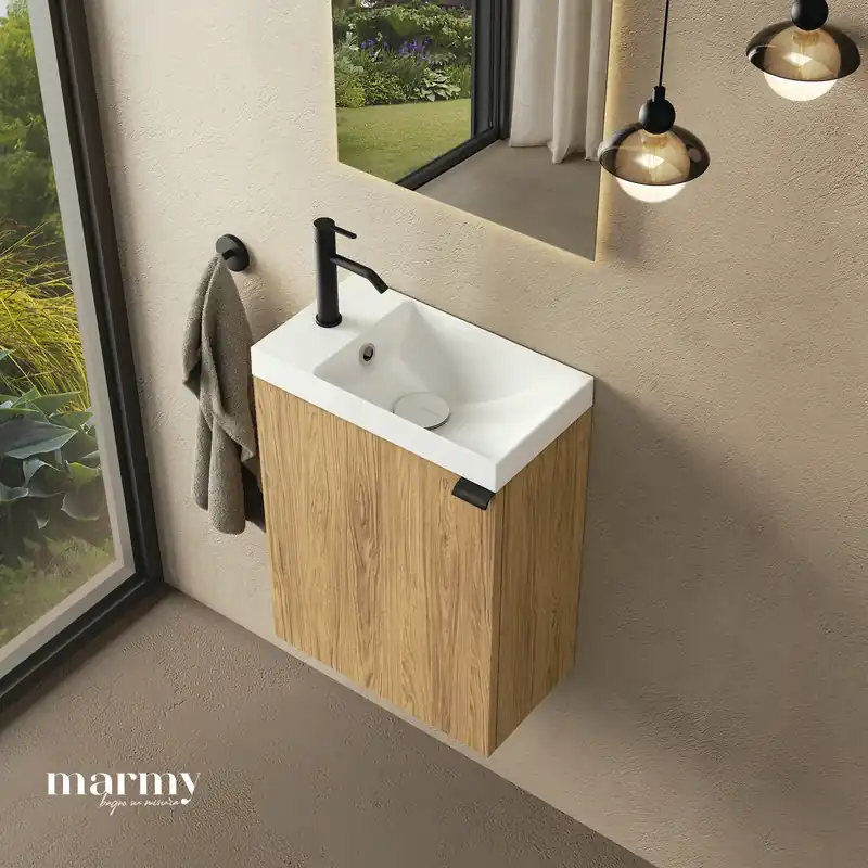 Marmy CODE 40x22x50 BALOS függ. alsószekrény, 1 ajtó, laminált (mosdó nélkül) Honey Oak 20 12 01 04 13 85Marmy Outlet
