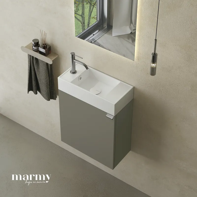 Ne maradj le Marmy CODE 46x22x50 BALOS függ. alsószekrény, 1 ajtó, laminált (mosdó nélkül) Dark Taupe 20 11 01 05 13 74Marmy