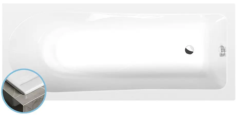 Sapho POLYSAN LISA SLIM 150x70 cm egyenes kád, fehér 85111SPolysan Kedvezmény