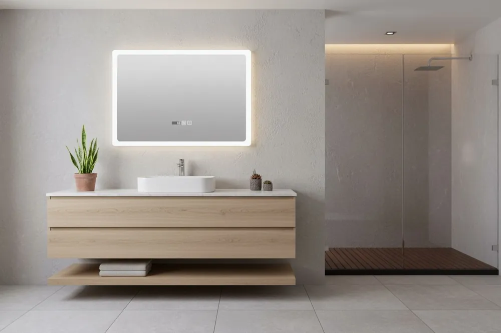 Gyors kiszállítás Inspiro Design Biscano Smart 80x60 cm fürdőszobai tükör LED keretvilágítással TBI-80x60Inspiro Design